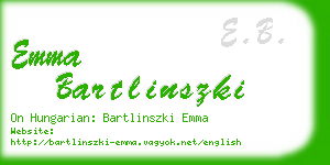 emma bartlinszki business card